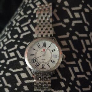 Michele Silver Watch with Roman Numerals